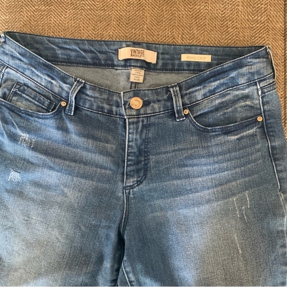 Vintage America Denim - Excellent Preowned Condition Vintage America Blues Boho Cropped Jeans Size 6.
